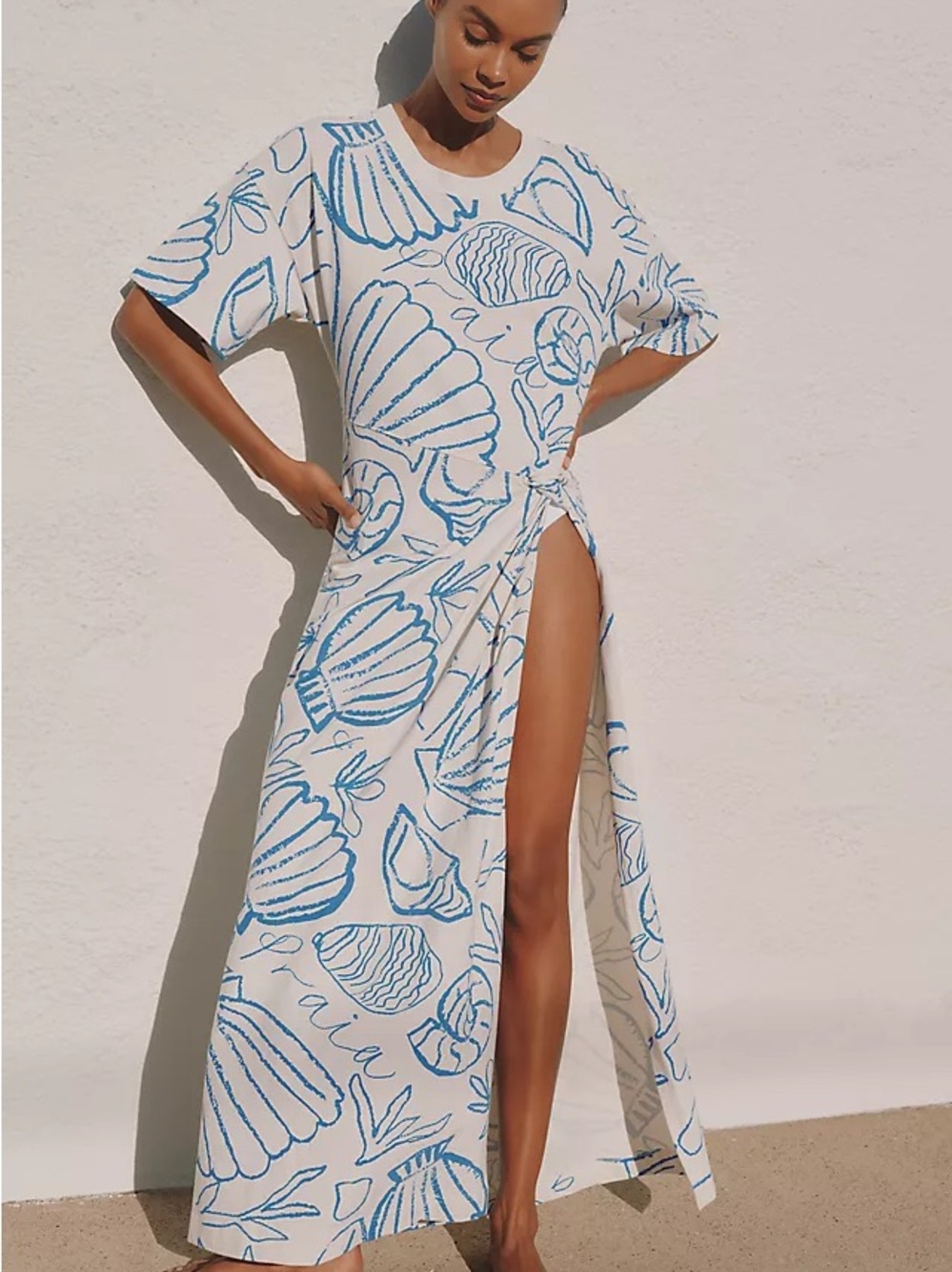 Celandine x Holly Francesca Gathered High Slit Maxi Dress  Small $98